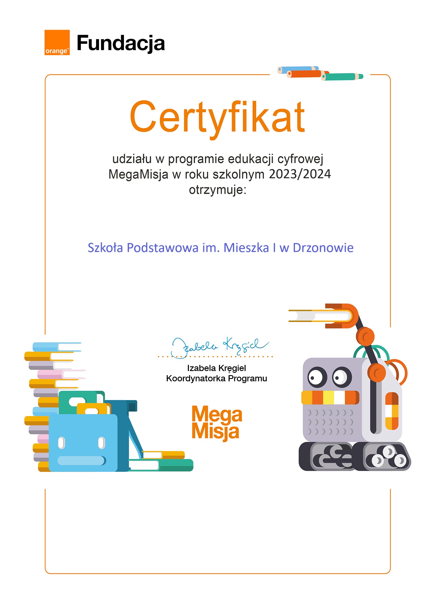 Certyfikaty ukonczenia kursu Certyfikaty ukonczenia kursu